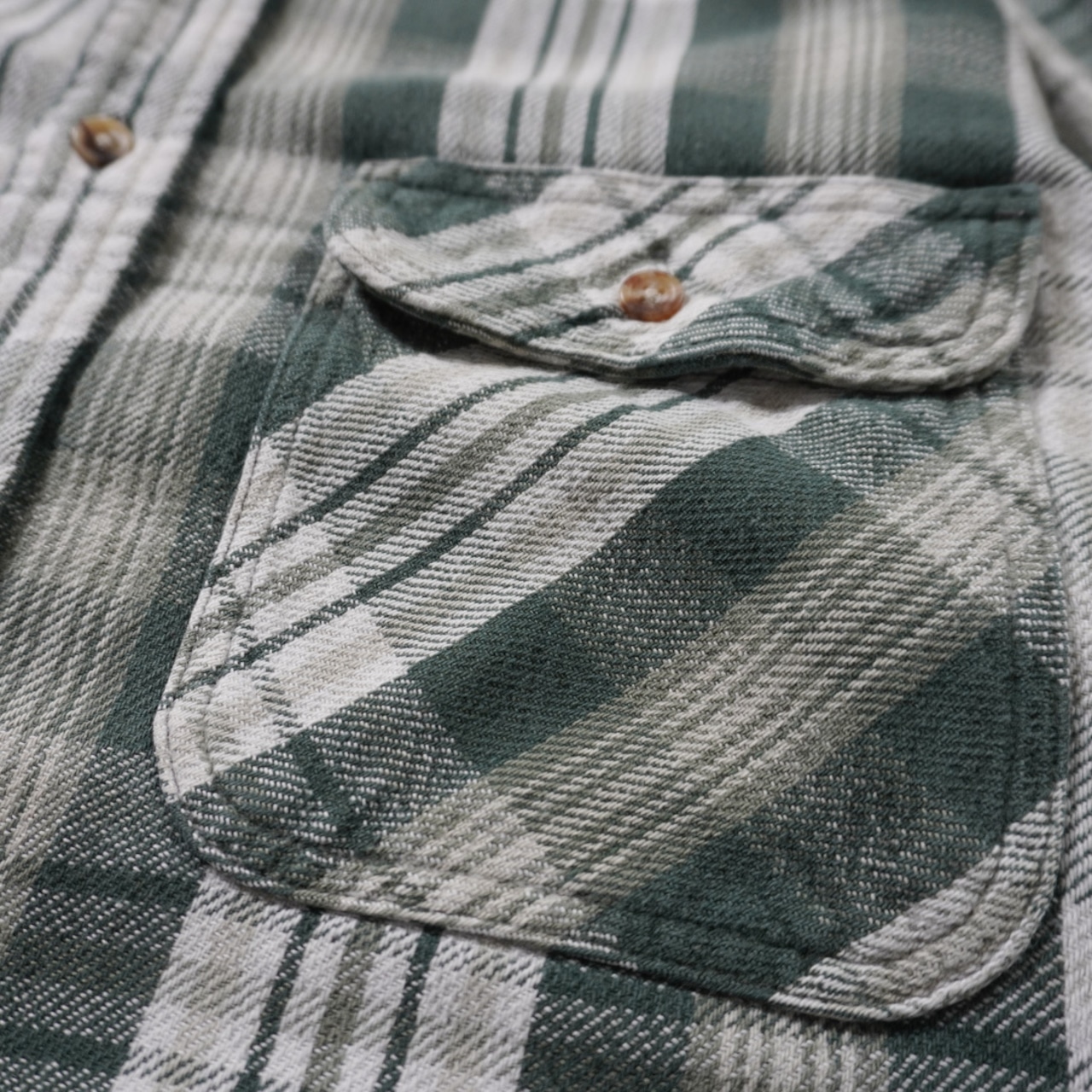 90s DAKOTA Heavy Flannel Shirt forest green XL 古着 - 4