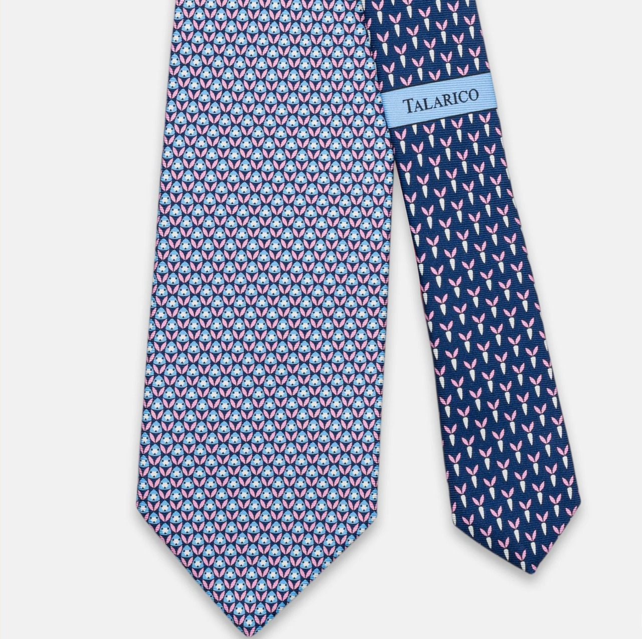 3-Fold Silk Tie, Rabbit Pattern, Blue Pink - JC062786_6