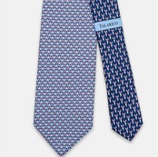 3-Fold Silk Tie, Rabbit Pattern, Blue Pink - JC062786_6