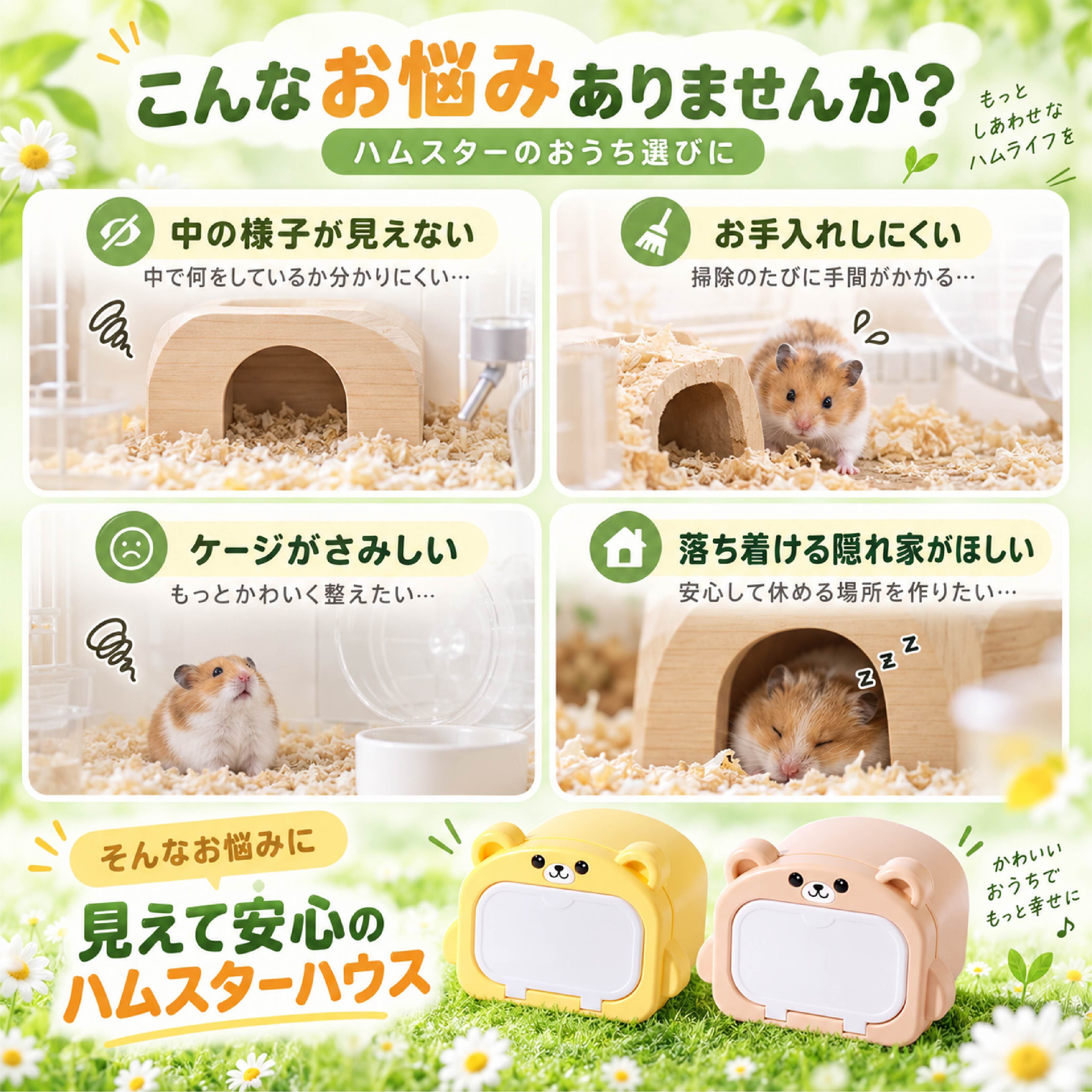 NY 973 . ハムスター ハウス 小動物用 隠れ家 おうち 寝床 休憩