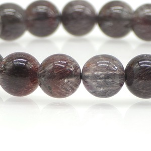 [高品質]ブラックスーパーセブンブレスレット/ニードルヘマタイトインクォーツ 7.5mm 手首15cm