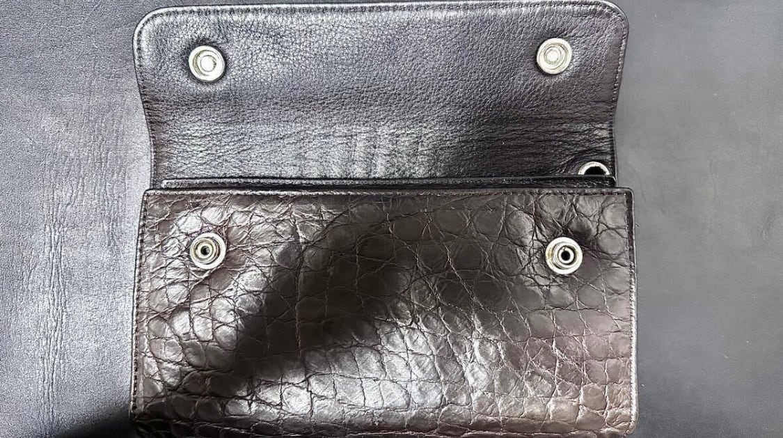極美品！ Chrome Hearts クロムハーツ WAVE ウェーブウォレット CHROME HEARTS クロムハーツ WAVE ウェーブ アリゲーター クロコ