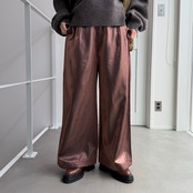 メタリックリラックスワイドPT/ブラウン