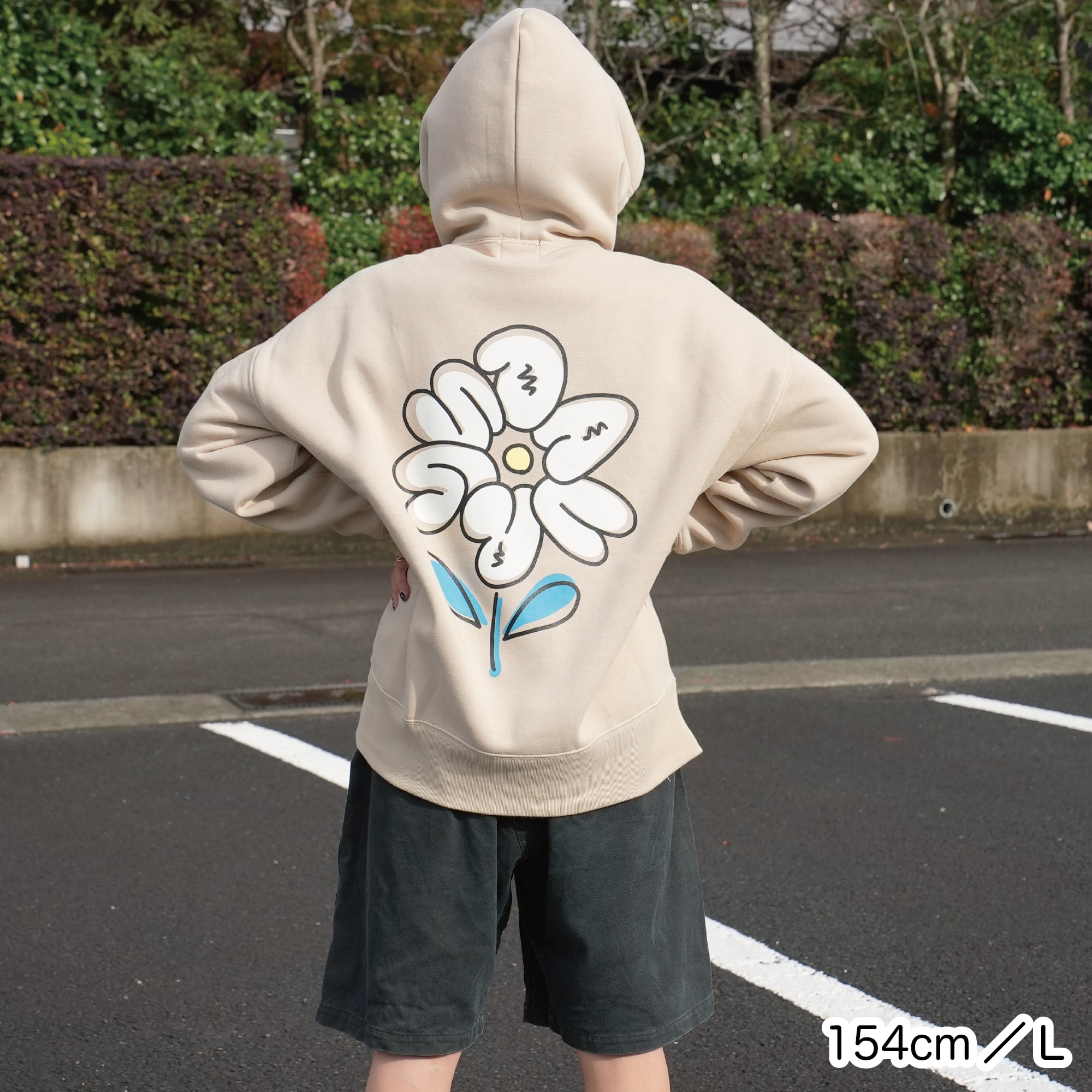 新品！davryu flower HOODIE フーディ M ダブリュー davryu パーカー M サイズ davryu flower Big HOODIE パーカー