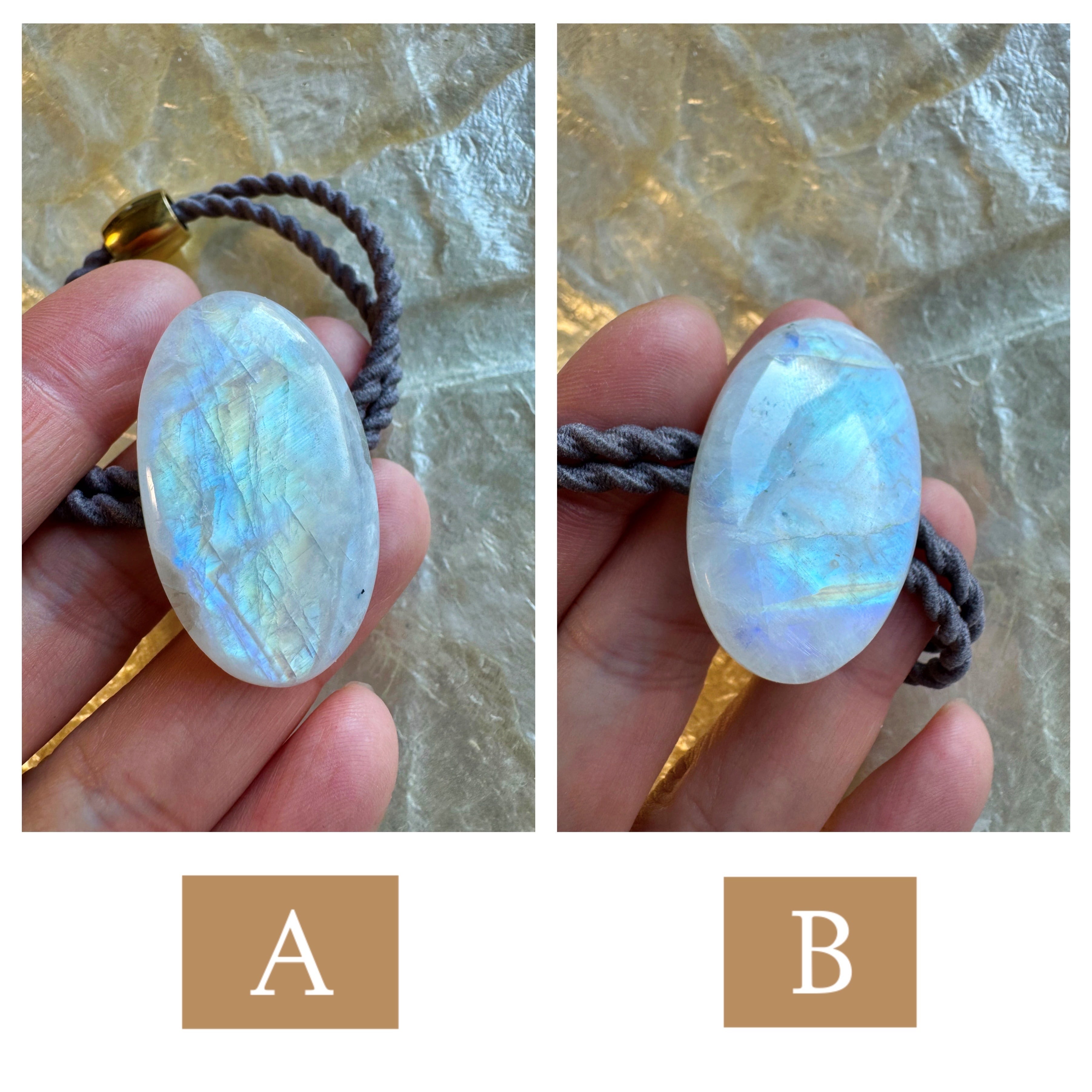 AAArank Oval Rainbow moon stone hair accessory(AAAランク オーバル