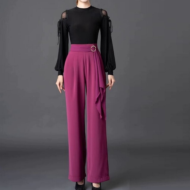 シアーショルダー・エレガントスリーブトップス (レオタードタイプ選択可能) ds0931