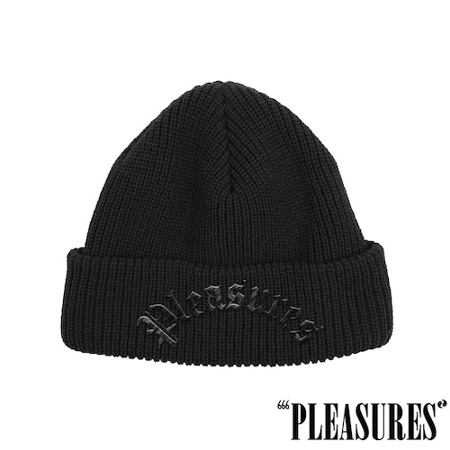【PLEASURES/プレジャーズ】ARCH BEANIE ニット帽 / BLACK / FA25-13628 セール対象外