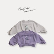 韓国子供服 / 26Autumn / normalplay / フラワー刺繍クロップドスウェット / キッズ / 秋服 *12M~L*
