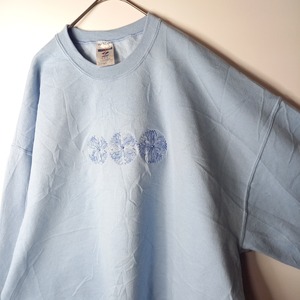 ジャージーズ　クルーネック　スウェット　トレーナー　刺繍　花柄　XL
