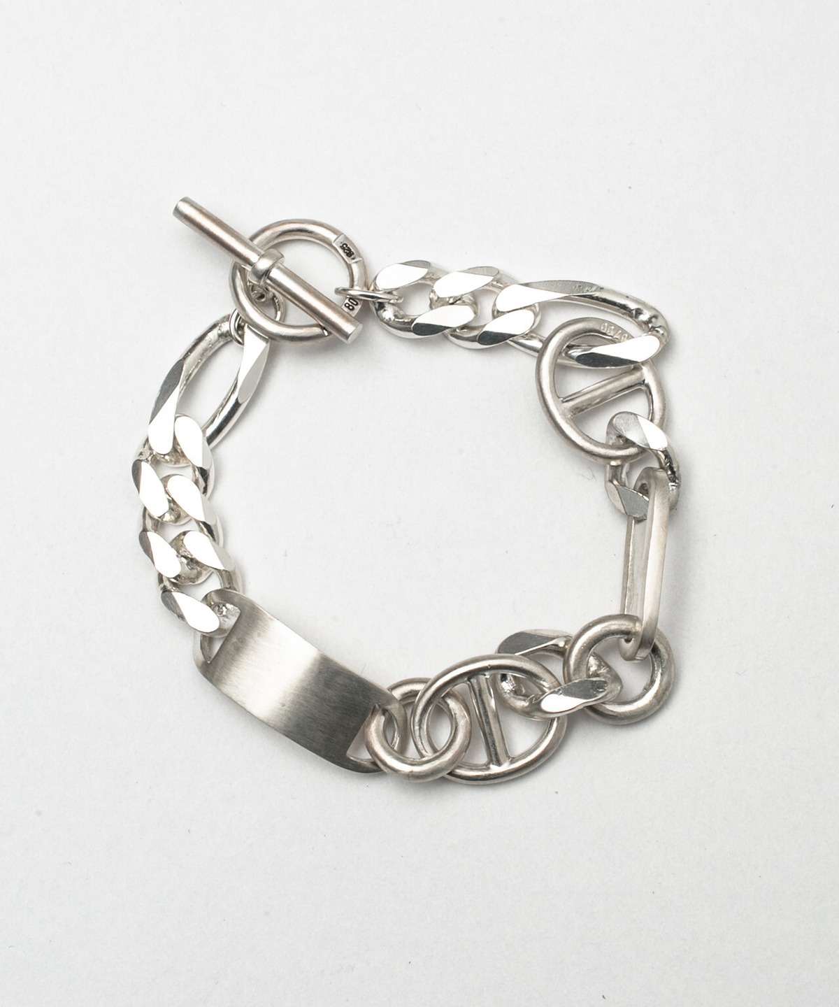 20/80 / STERLING SILVER MIXED ANCHOR CHAIN BRACELET | castlerock
