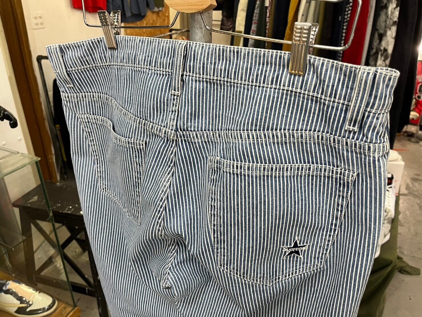 Supreme WASHED REGULAR JEANS HICKORY STRIPE 34 22811 | BRAND 