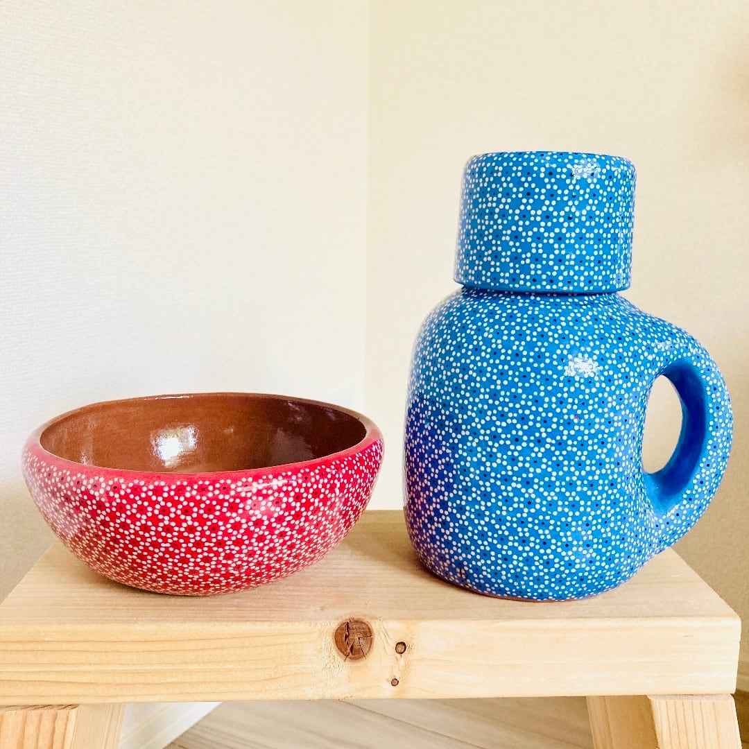 メキシコハンドメイドガラス　レッド、ブルー、グリーン　各種12個 メキシコハンドメイドガラス レッド、ブルー、グリーン 各種12個