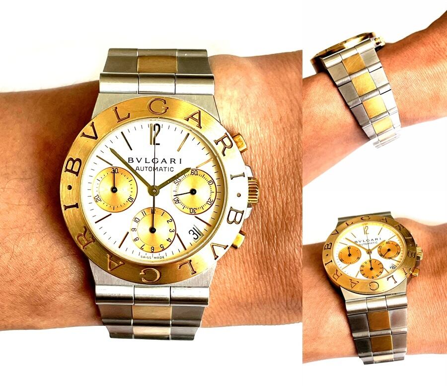 BVLGARI ブルガリ ディアゴノ K18YG/SS 750 イエローゴールド クロノ
