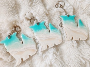 494.オーシャンレジンアート シーサーキーホルダー