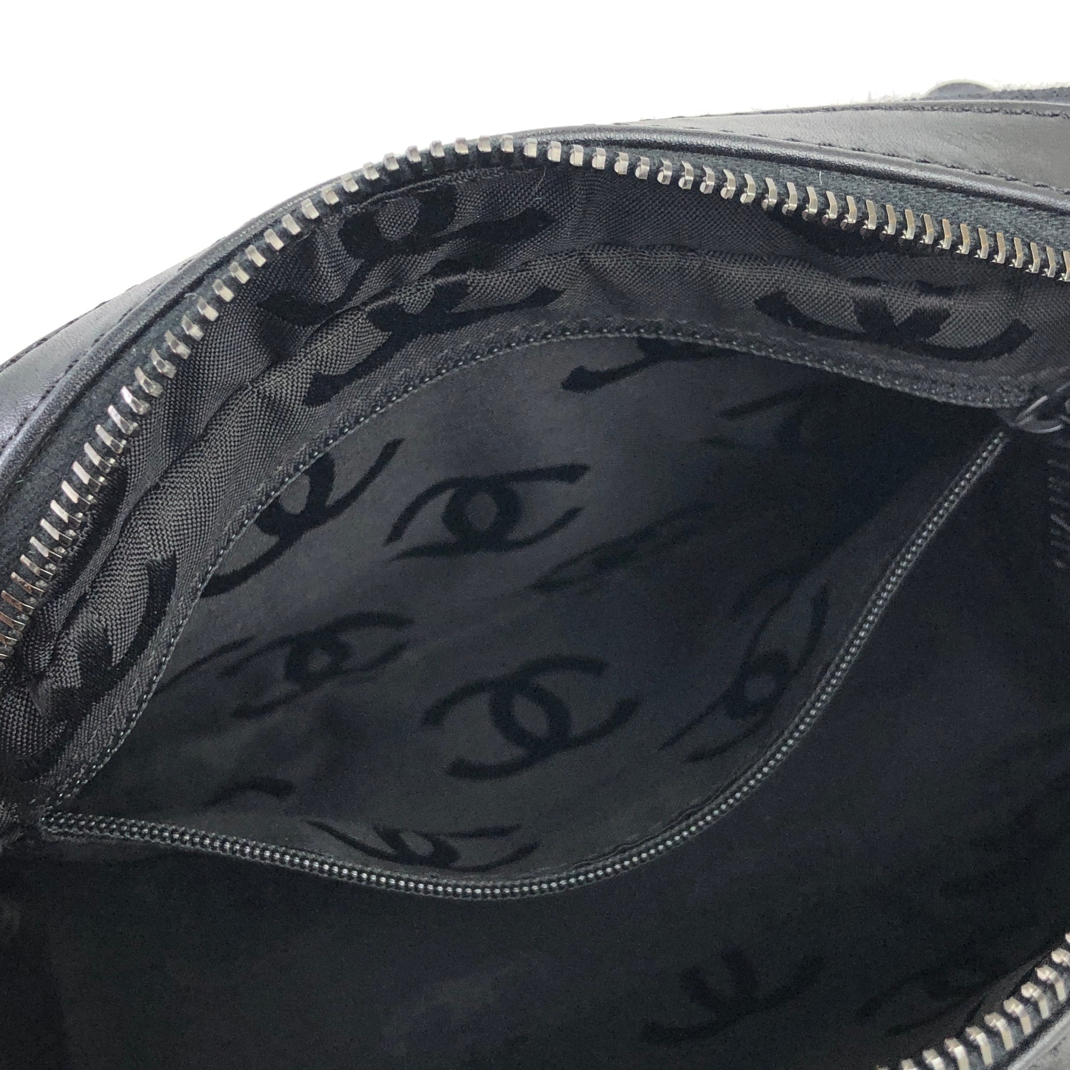 CHANEL シャネル チョコバー ココマーク チェーン レザー×ファブリック
