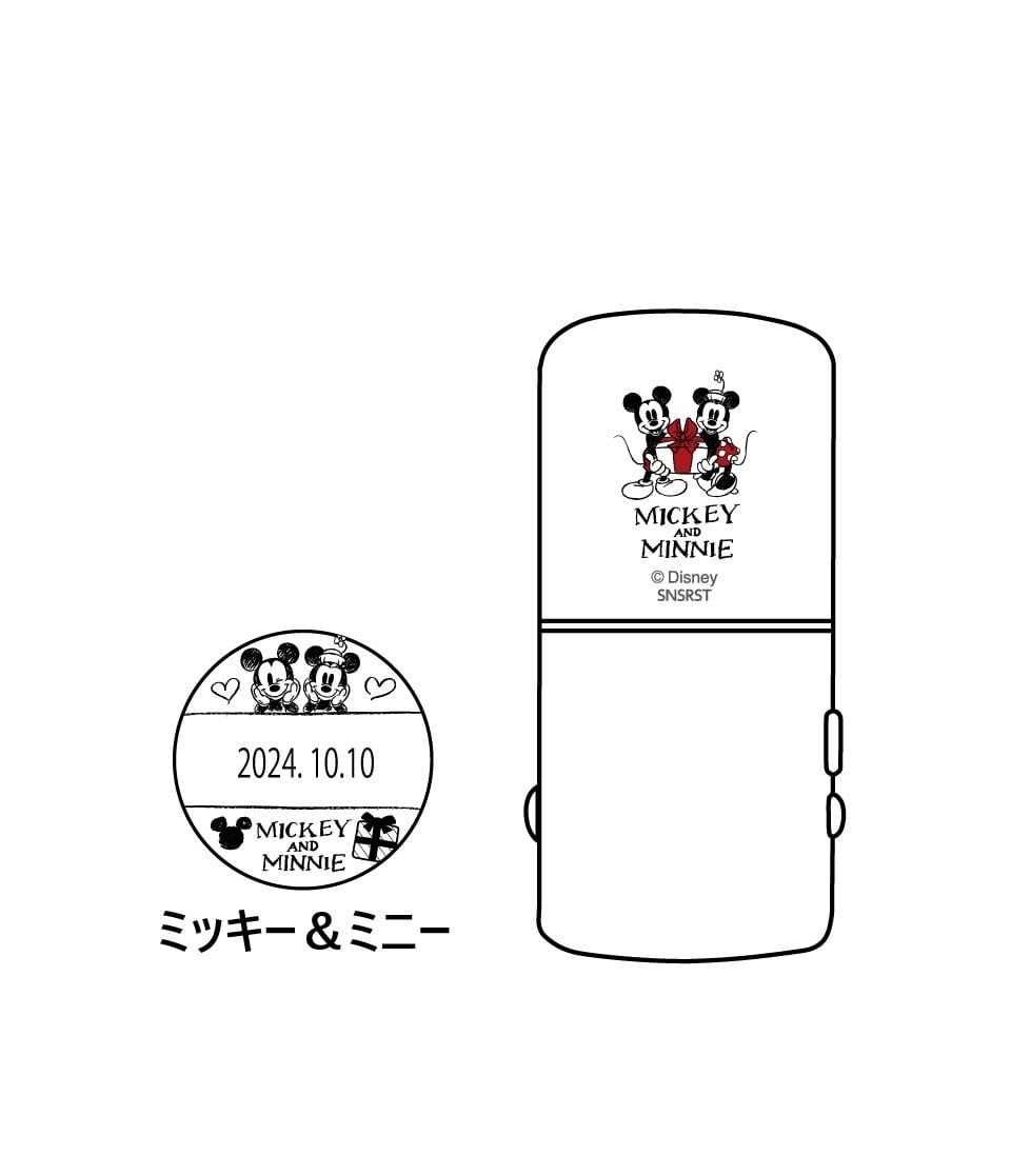 ディズニー 日付印 R-524D( ホワイト )完成品 ミッキー&ミニー