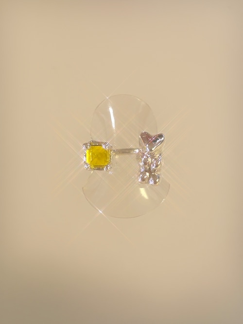 BEAR&STONE RING NEON YELLOW SAPPHIRE
