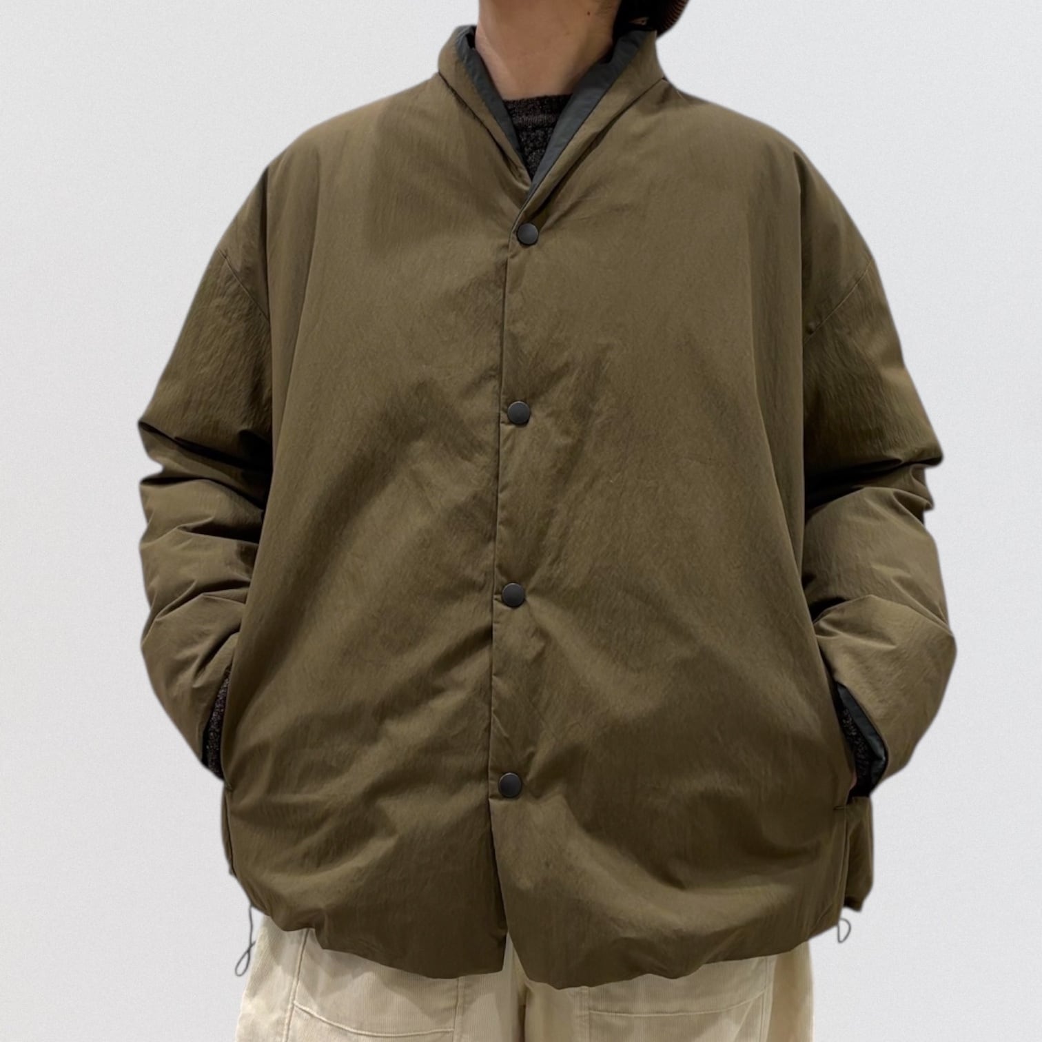 pas de calais cotton nylon cloth reversible down jacket | CoCo Cuore