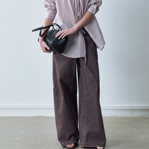 washed wide leg pants T6226
