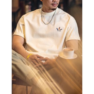 Feather graphic back print tee 0968