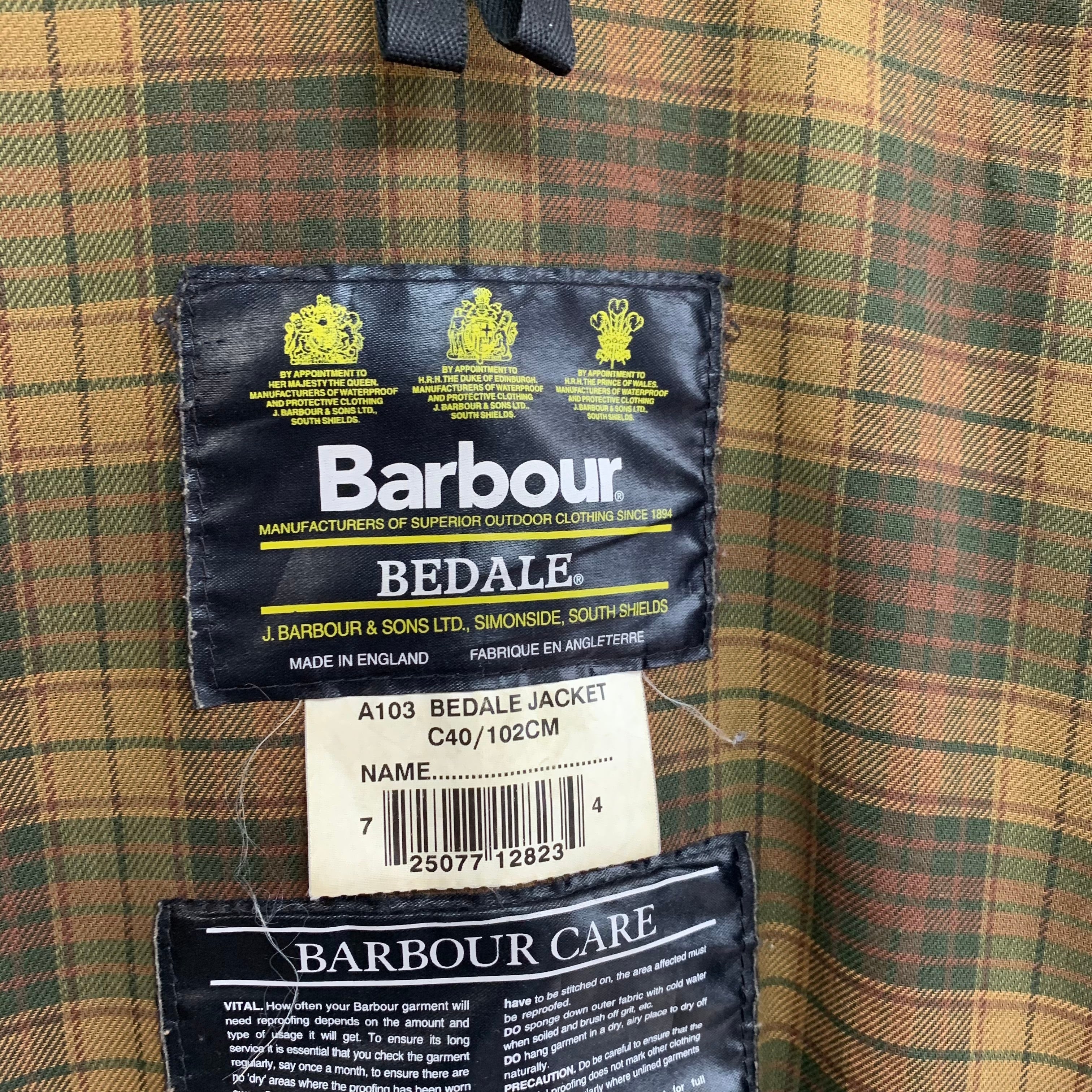 barbour バブアー　bedale ビデイル　c40 ブラック90s
