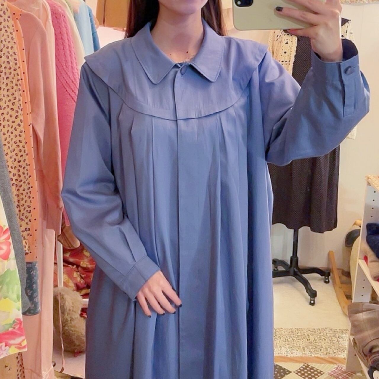 blue lavender spring coat