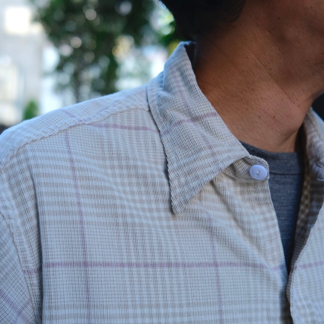 SASSAFRAS(ササフラス) / Diggin Shirt 21Wale Corduroy Check-Natural