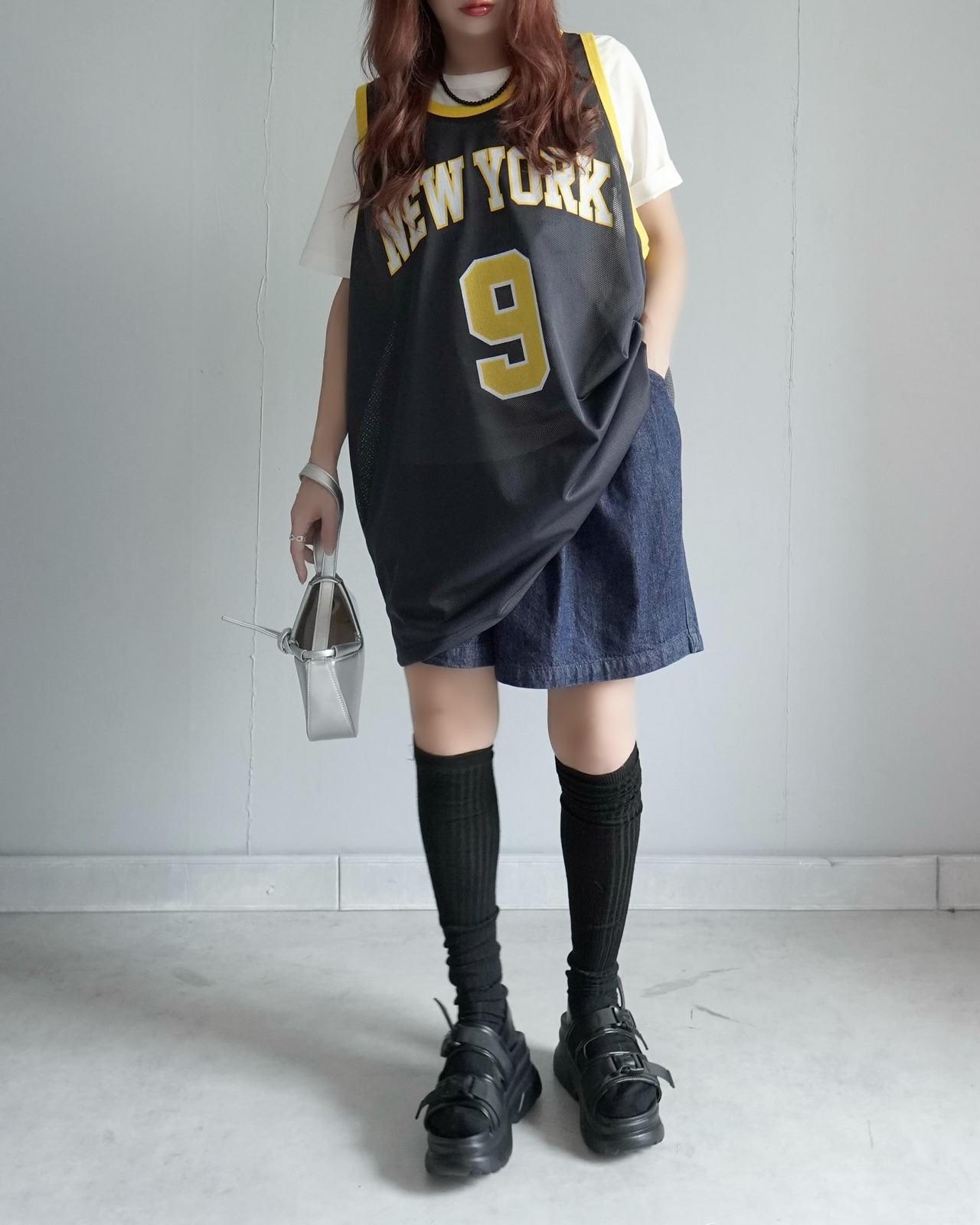 Newyork team numberingメッシュタンクtops/Navy
