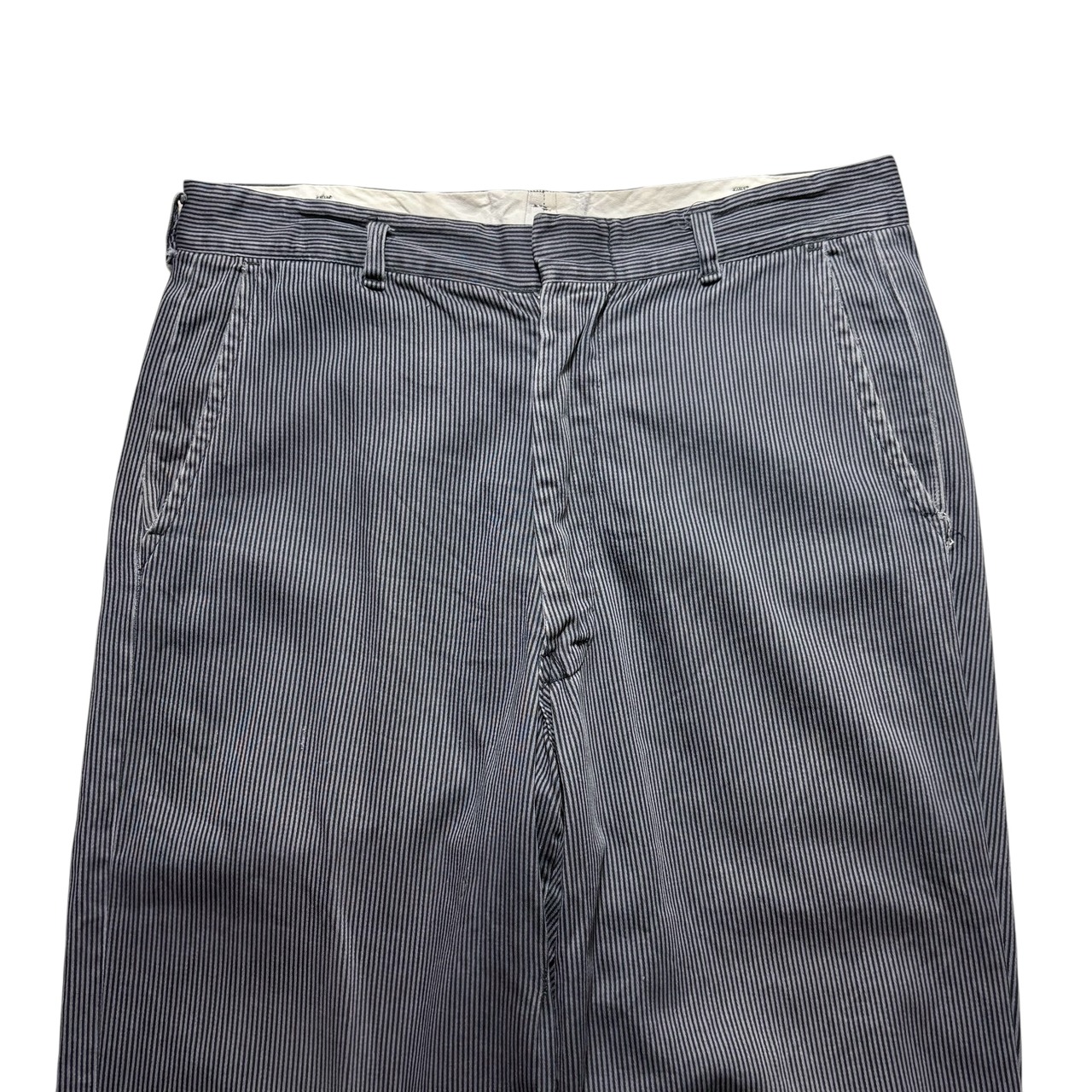 vintage 1960’s gray × black stripe cotton work pants