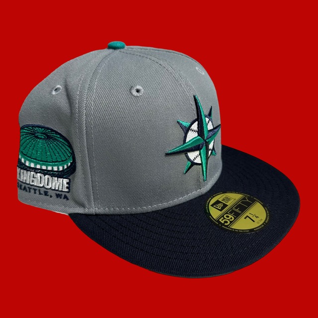 Seattle Mariners Kingdome New Era 59Fifty Fitted / Gray,Navy (Teal Brim)
