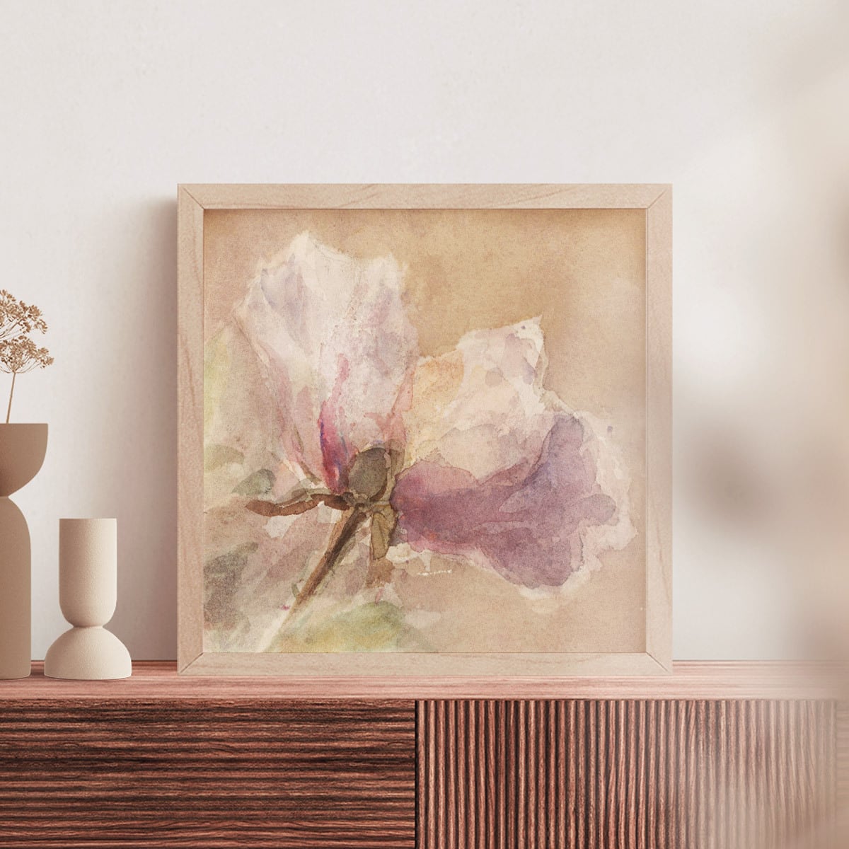 額縁付き] Verwelkte roos 円熟した薔薇 アートポスター 323×323mm