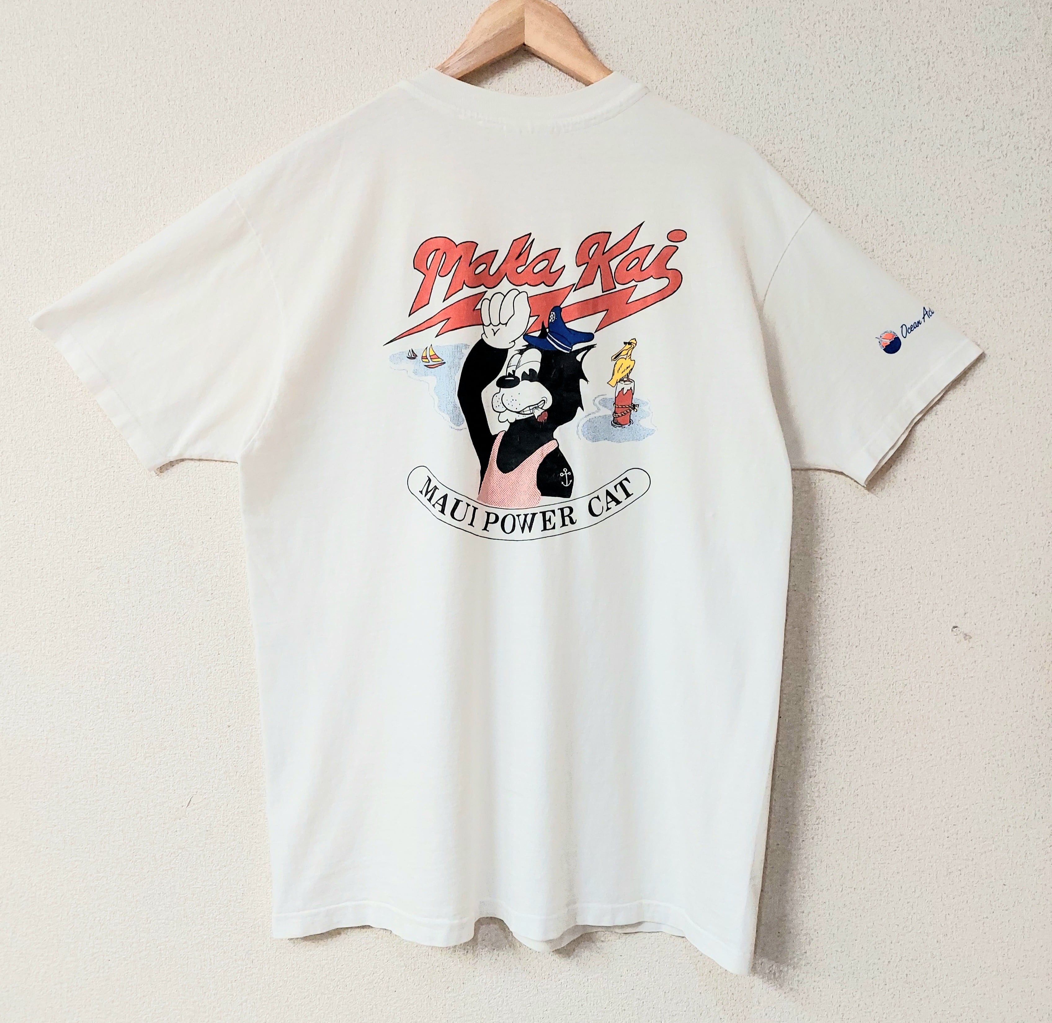 vintage USA製 dead stock Tシャツ cat カヌー