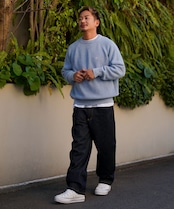 【#Re:room】PIGMENT COLOR BIG CREW KNIT［REK134］