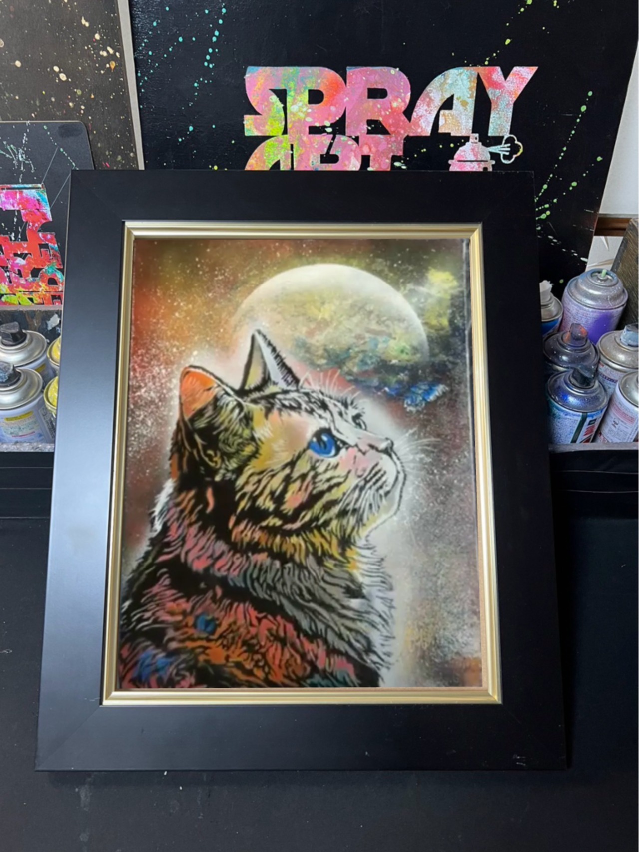 スプレーアート絵伝F 6サイズキャンバス原画黒額セット