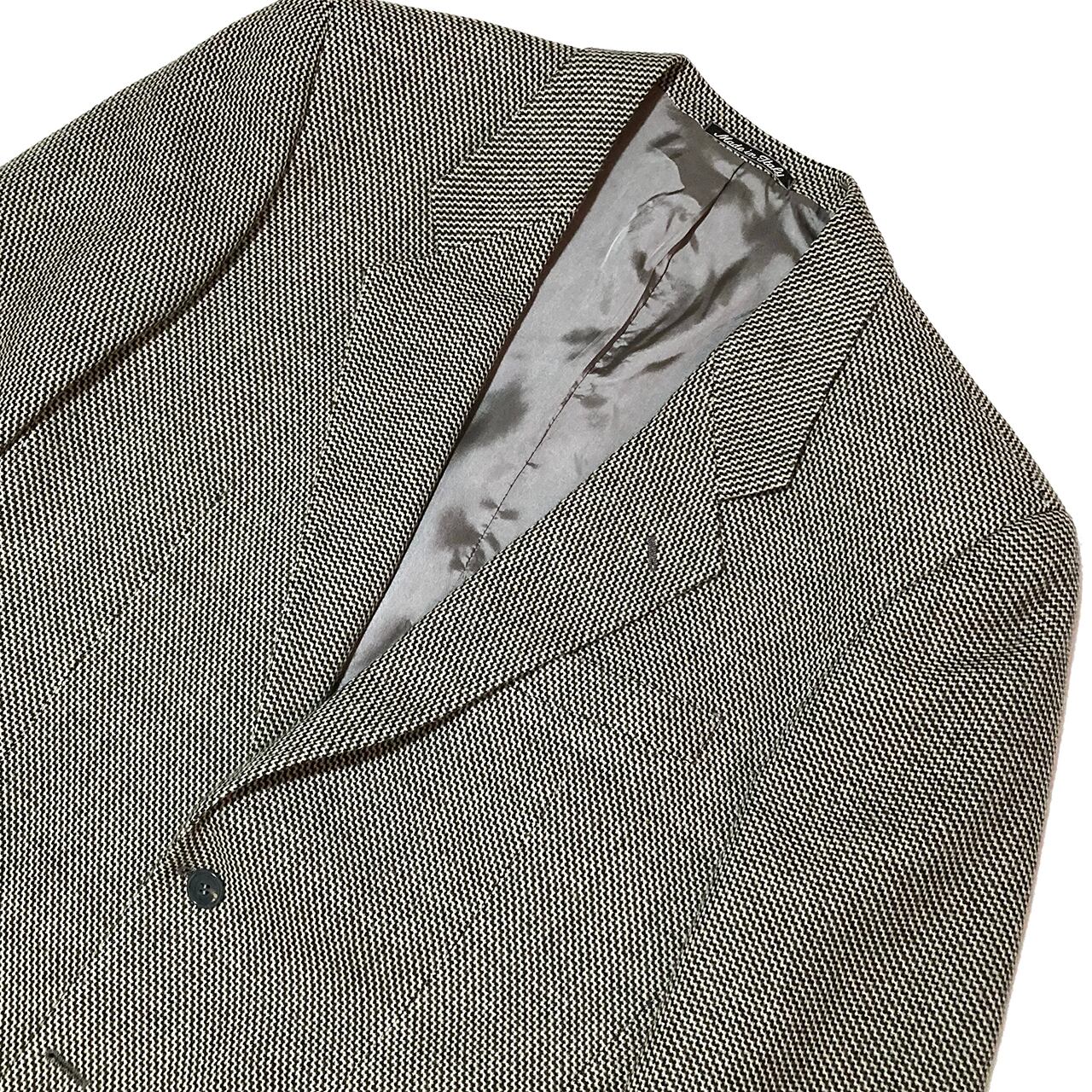 80'S EMPORIO ARMANI made in Italy Tweed Jacket 48 Light Gray