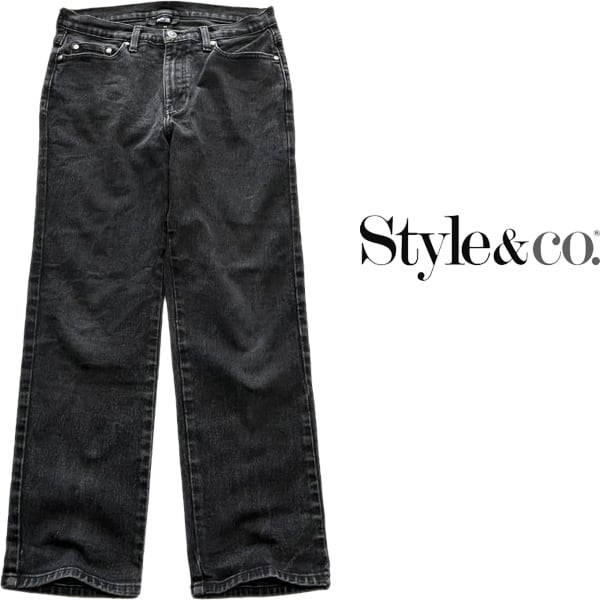 1点物◇Style & Coブラックジーンズ黒デニムパンツ古着LレディースXL