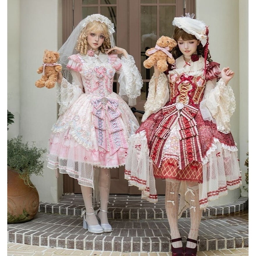 ゴスロリ JSK レース×編み上げ クラシカルドレス 3色展開｜WithU