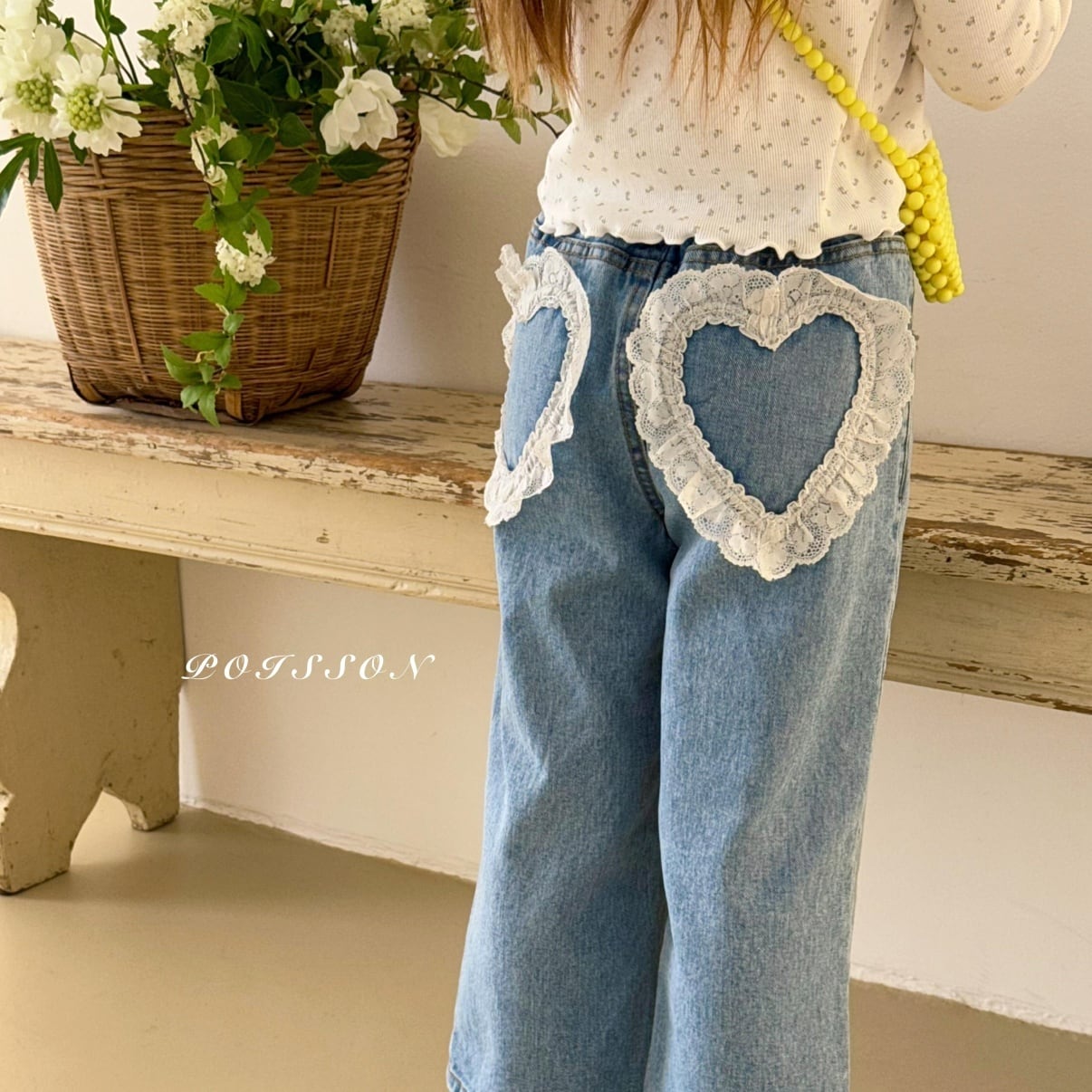 «sold out»«L(107-112 サイズ)»«poisson» ハートデニム