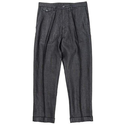 WORKERS(ワーカーズ)~Moonglow Trousers 21, French Linen Herringbone, Black~