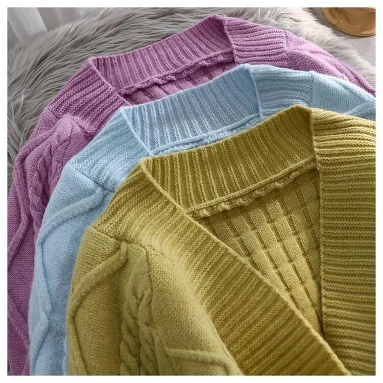 送料無料 E-BAIHUI ヴィンテージショートカーディガンニットセーター