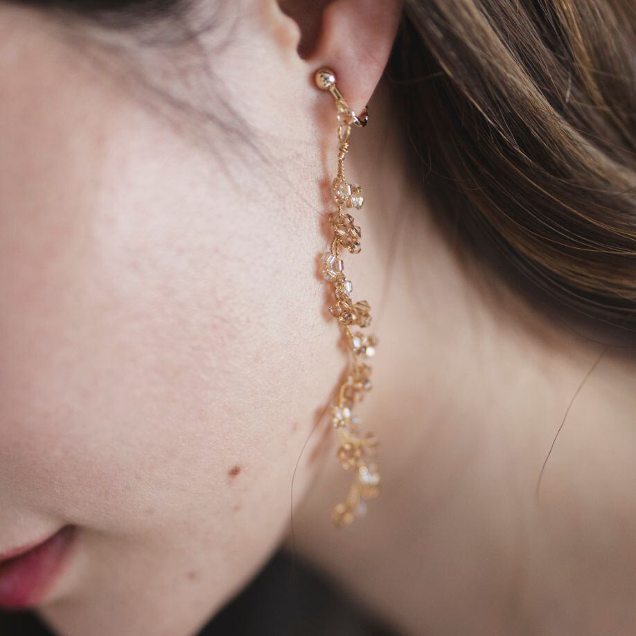 シンプルゴールドビーズの耳飾り(ピアス/イヤリング)