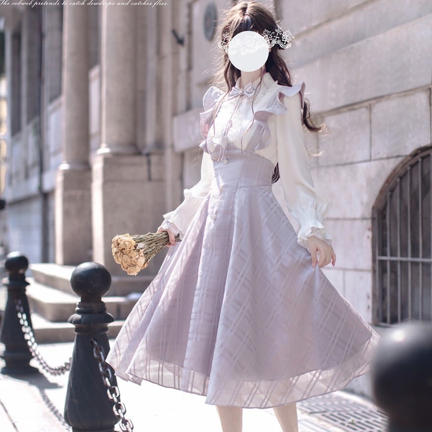 クラシカルロリィタ ジャンパースカート 控えめ お嬢様風 胡桃木