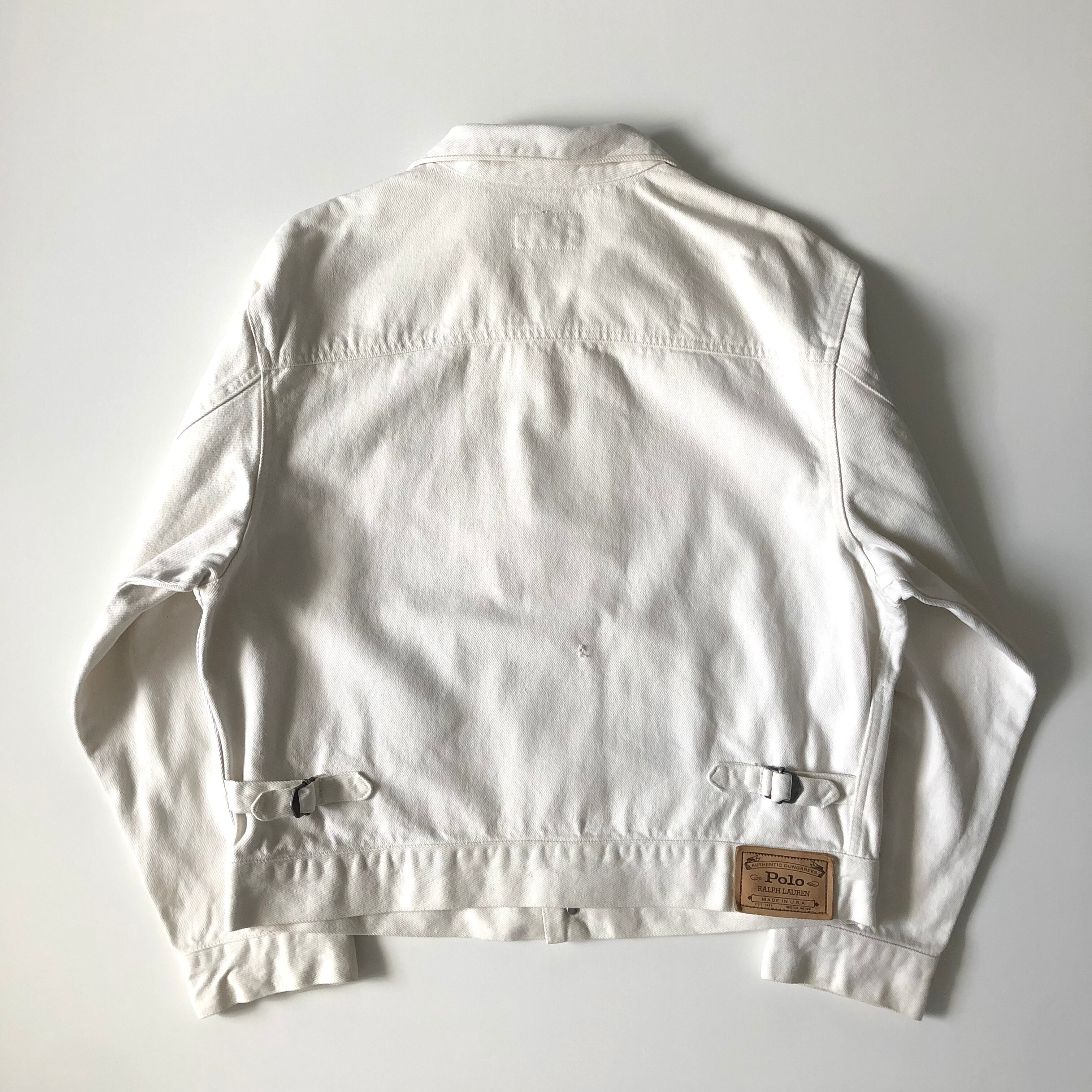 80-90s Ralph Lauren white denim jacket 