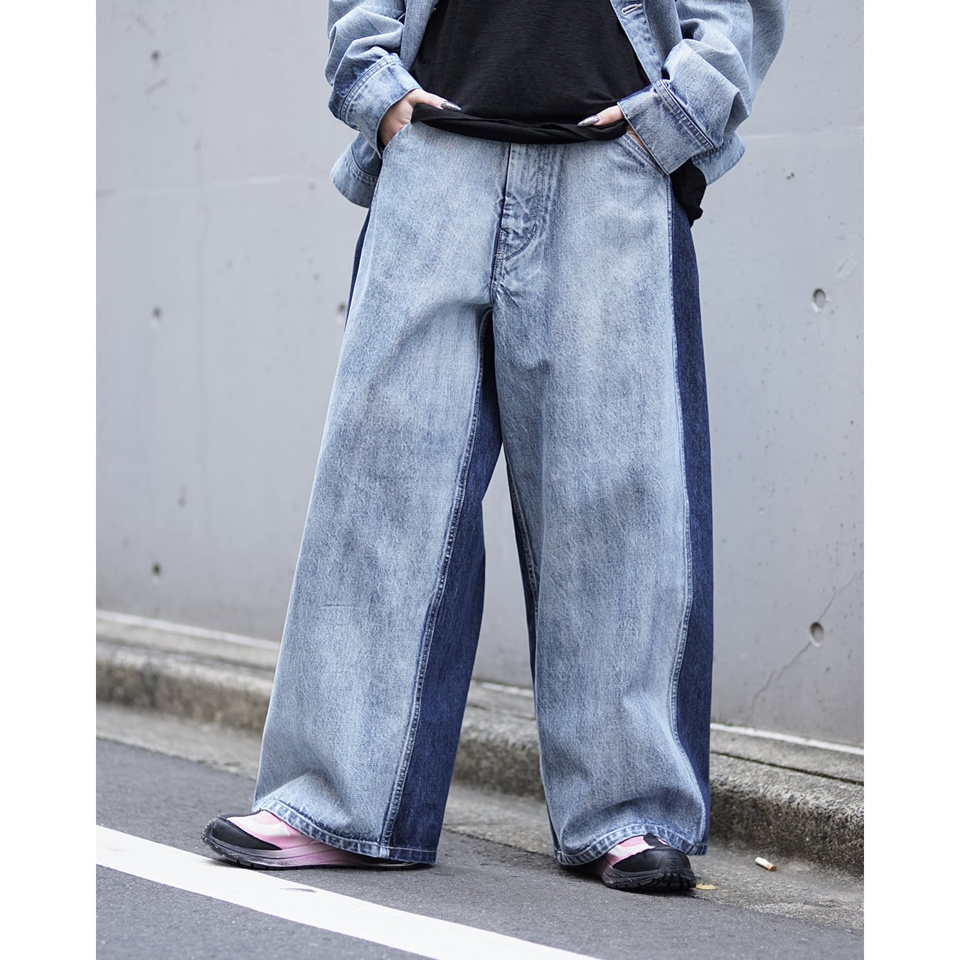 Nomàt] (ノマット) N-P-02 Two-tone Denim Back Adjust PT | Clique