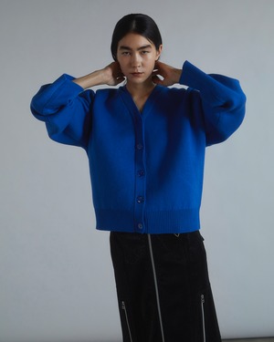 Warmy Knit Cardigan(BLUE)