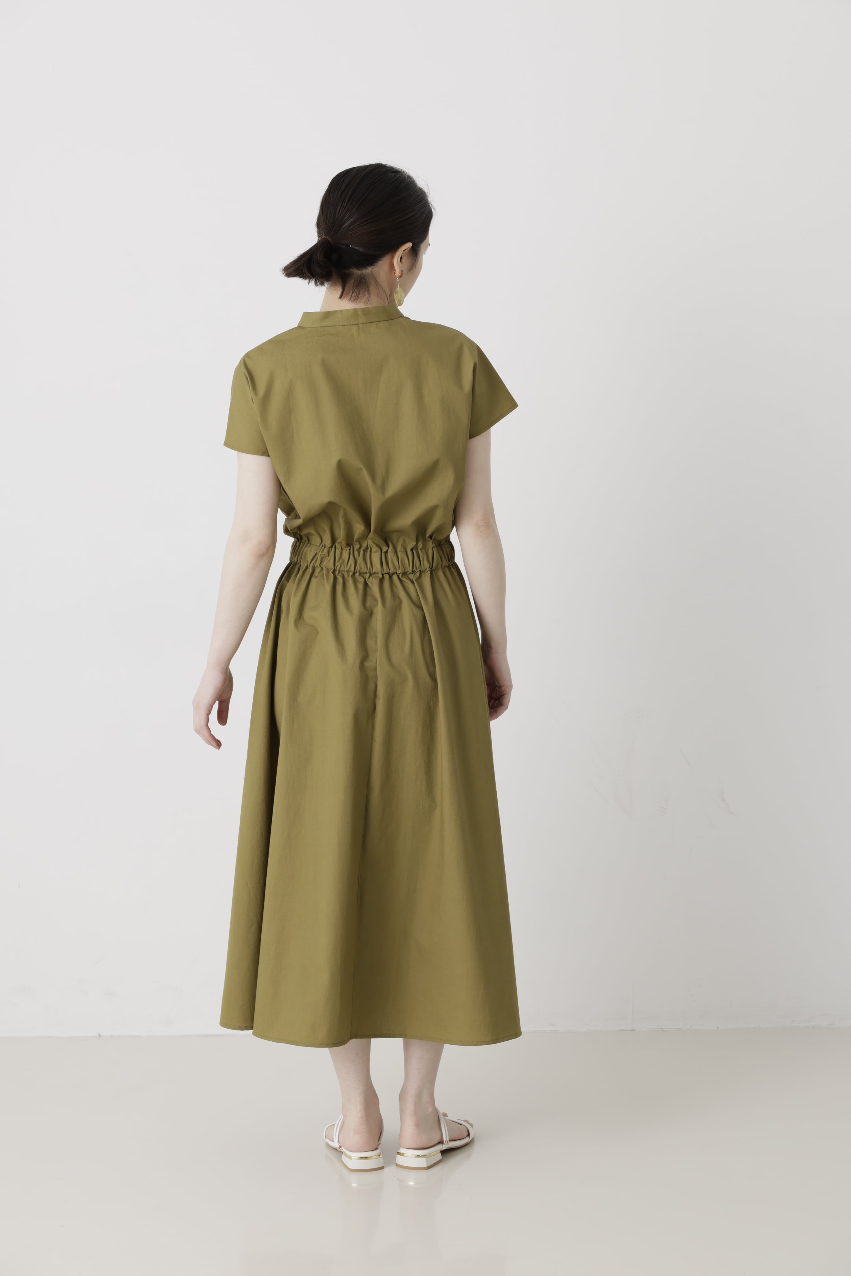 マキマロ　スモッグシャツワンピース セール】 【日本製】スキッパーシャツワンピース （ロング