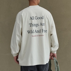 アルファベッドプリントウォッシュド加工ロングTシャツ　1168