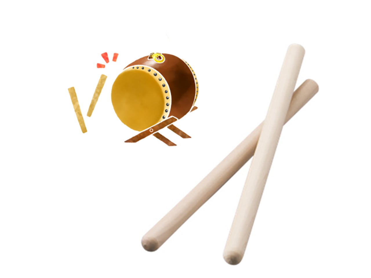 ホオノキの太鼓バチ 2Φ×33cm(2本組)子供におすすめサイズです! ポストIN発送対応商品