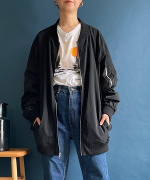 【送料無料】90's Black nylon blouson