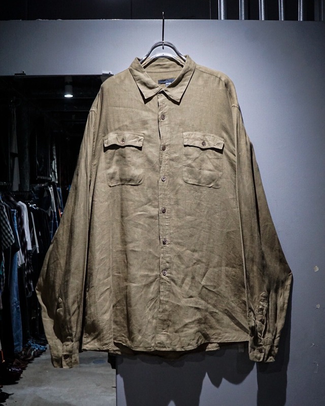 【add (C) vintage】"John Varvatos" Loose L/S Linen Shirt